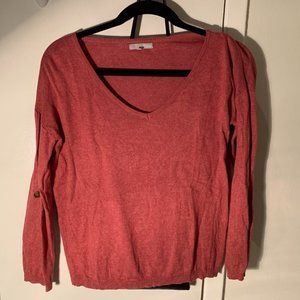 Dusty pink V-neck thin sweater